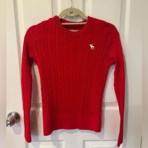 Abercrombie & Fitch Bright Red Cable Knit Sweater